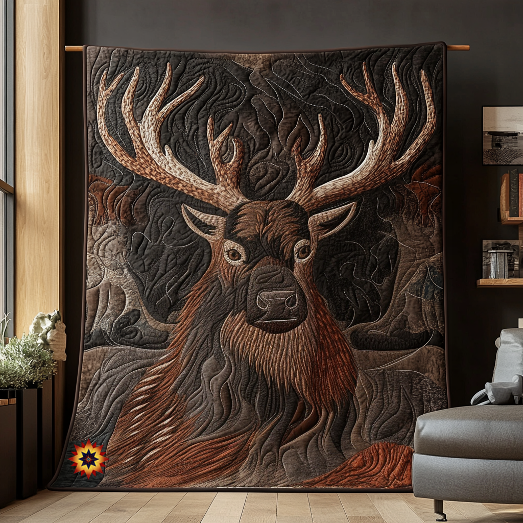 Majestic Reindeer Quilt Blanket
