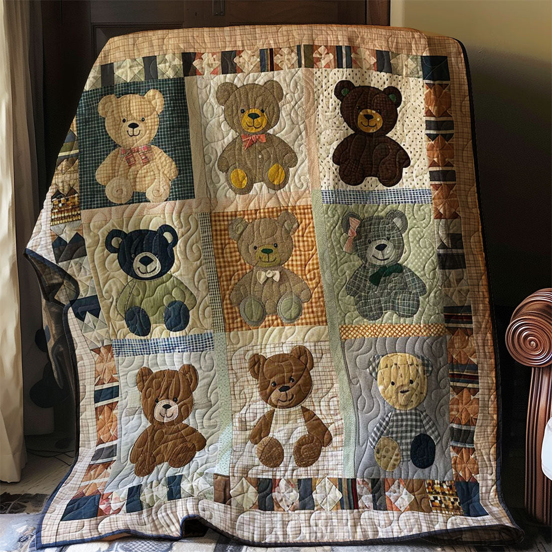 Bears Rustic Charm Quilt Blanket