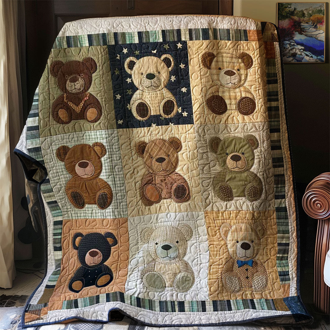 Bears Forest Haven Quilt Blanket