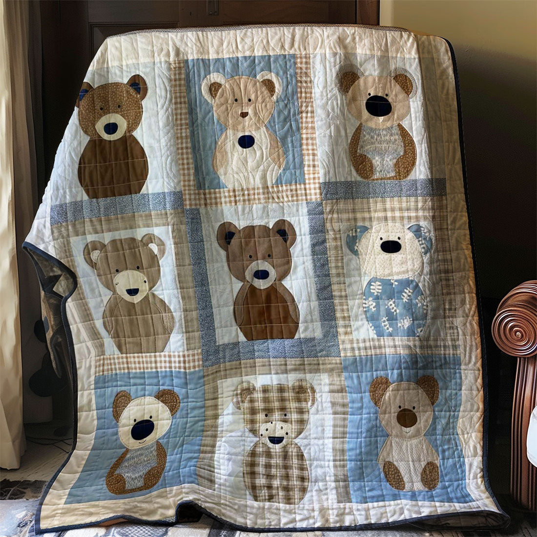 Baby Bear Peaceful Trails Quilt Blanket