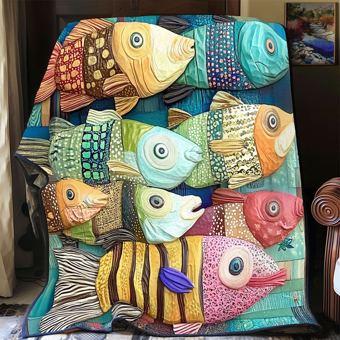 Fishing Time Quiet Moments Quilt Blanket