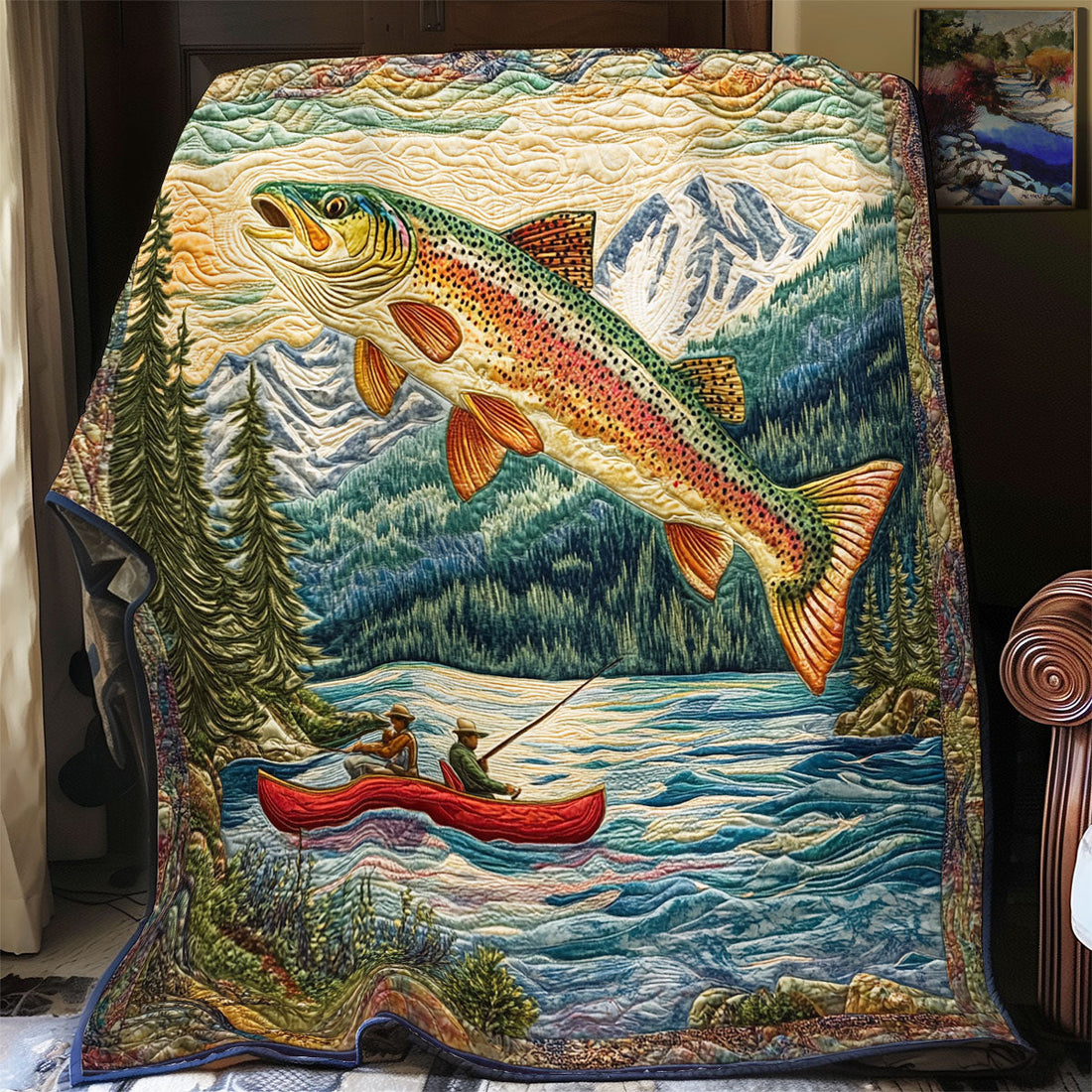 Fishing Time Soft Serenity Quilt Blanket