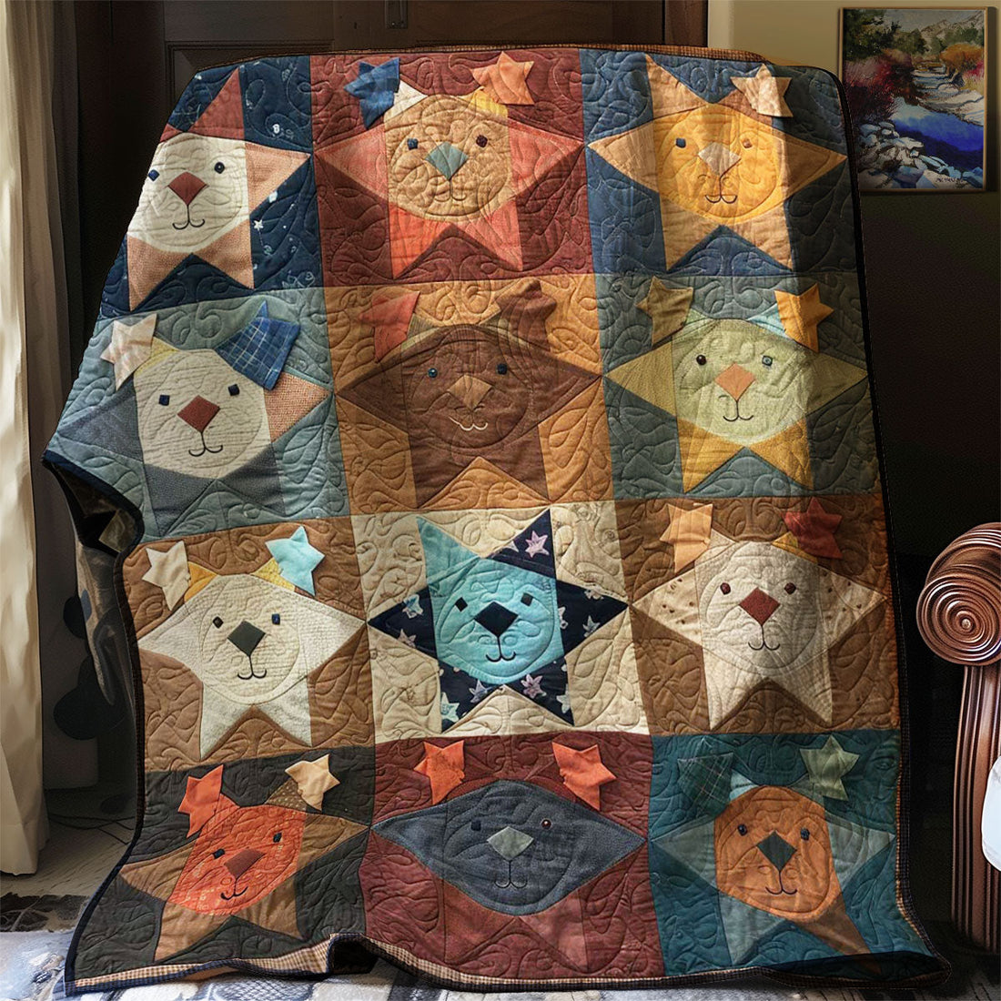 Clown Bear Quilt Blanket