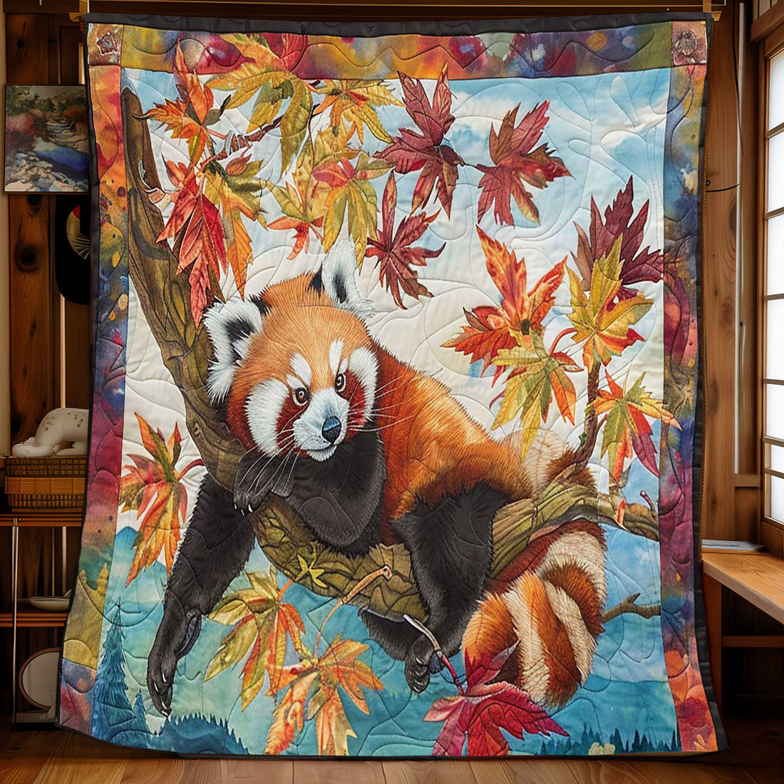 Cute Red Panda Quiet Moments Quilt Blanket
