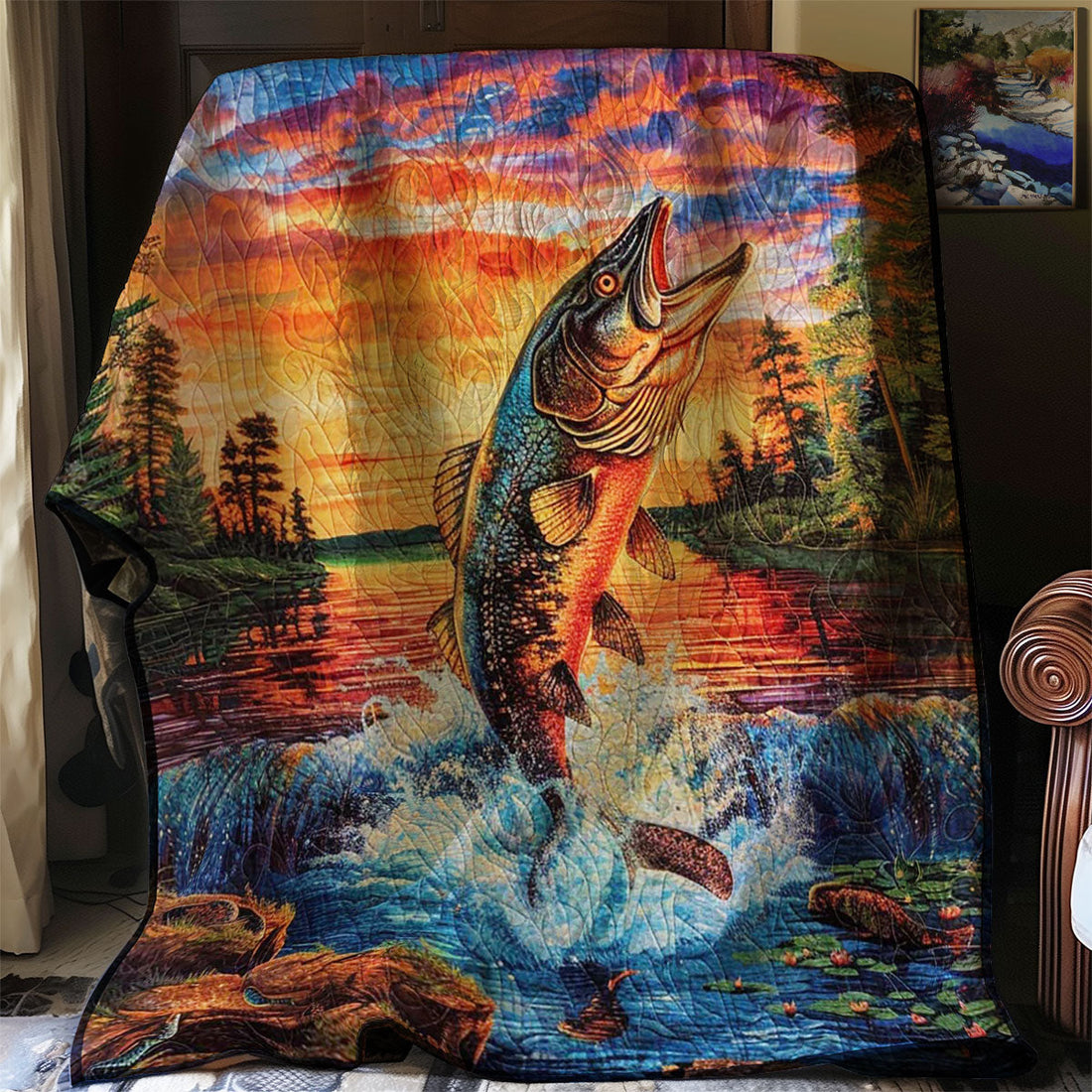 Fishing Quiet Moments Quilt Blanket