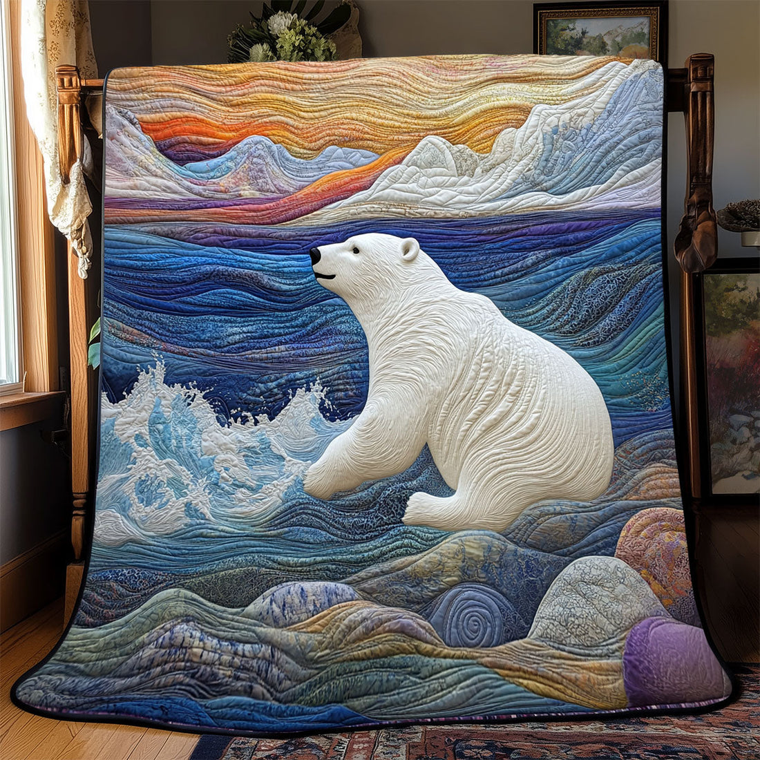 Polar Bear Forest Haven Quilt Blanket