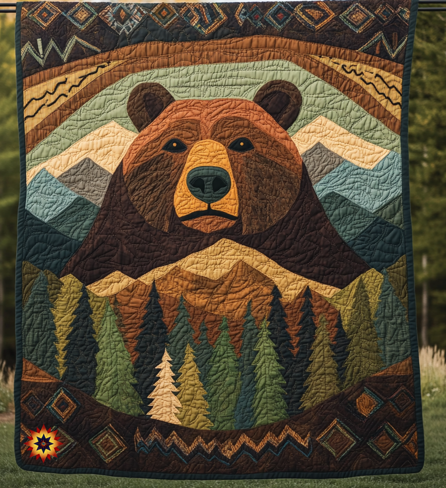 Rustic Bear Woodland Comfort Quilt Blanket