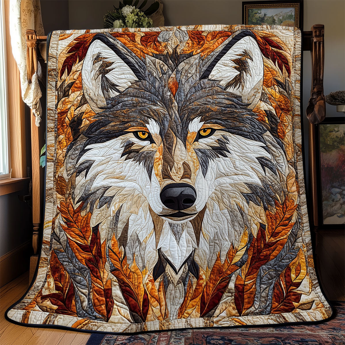 Spirit of the Wolf Woodland Comfort Quilt Blanket